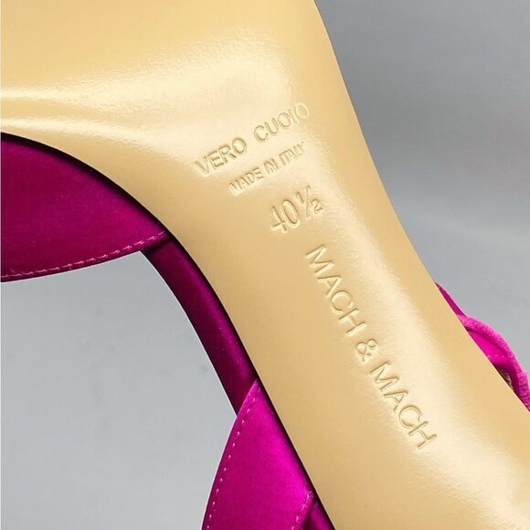 Mach & Mach Wonder Tulip 95MM Silk & Crystal Slingback Pumps size 40.5 - Picture 15 of 15